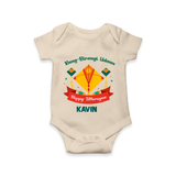 Rang - Birangi Udaan - Happy Uttarayan - Customised Onesie  - IVORY - 0 - 3 Months Old (Chest 16")