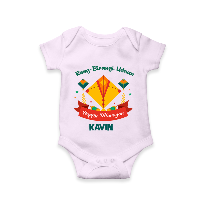 Rang - Birangi Udaan - Happy Uttarayan - Customised Onesie  - LILAC - 0 - 3 Months Old (Chest 16")