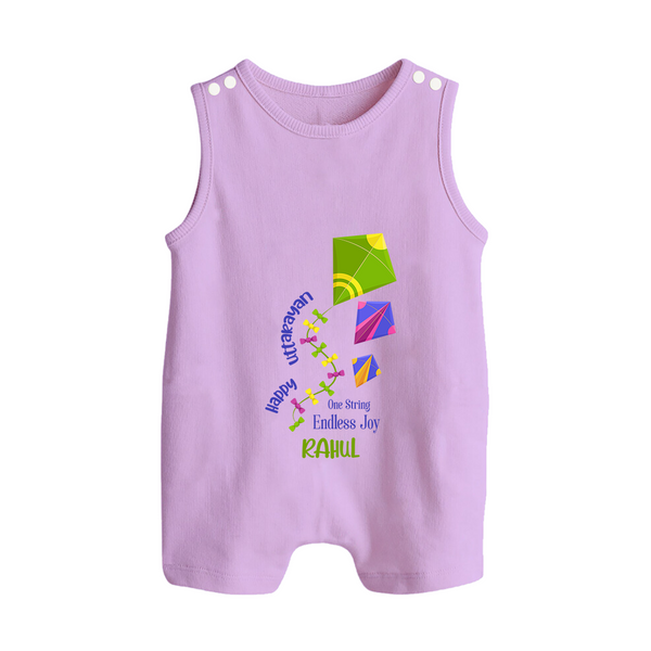 Happy Uttarayan - One String, Endless Joy - Customised Romper  - LILAC - 0 - 5 Months Old (Chest 18")