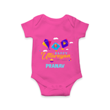 Happy Uttarayan | Custom Romper with Name - HOT PINK - New Born (Chest 14")