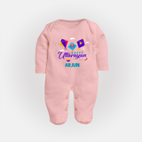 Happy Uttarayan - Cute Customised Full Body Suit For Kids - BABY PINK - New Born (Chest 7.5")