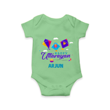 Happy Uttarayan - Cute Customised Onesie For Kids - GREEN - 0 - 3 Months Old (Chest 16")