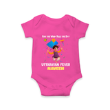 Ride The Wind, Rule The Sky, Uttarayan Fever - Adorable Customised Onesie For Kids  - HOT PINK - 0 - 3 Months Old (Chest 16")