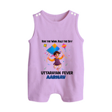 Ride The Wind, Rule The Sky, Uttarayan Fever - Adorable Customised Romper For Kids  - LILAC - 0 - 5 Months Old (Chest 18")