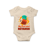 My First Lohri | Personalised Romper with Name - IVORY - New Born (Chest 14")