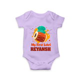 My First Lohri | Personalised Romper with Name - LILAC - New Born (Chest 14")