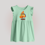 My First Lohri | Customized Baby Frock with Name - MINT GREEN - 0 - 3 Months Old (Chest 17")