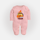 My First Lohri | Customized Fullbody suit with Name - BABY PINK - New Born (Chest 7.5")