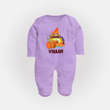 My First Lohri | Customized Fullbody suit with Name - LILAC - New Born (Chest 7.5")