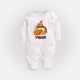 My First Lohri | Customized Fullbody suit with Name - WHITE - New Born (Chest 7.5")
