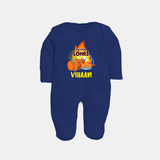 My First Lohri | Customized Fullbody suit with Name - NAVY BLUE - New Born (Chest 7.5")