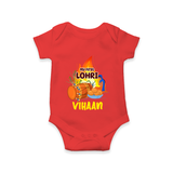 My First Lohri | Customized Romper with Name - RED - New Born (Chest 14")