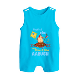 My First Lohri| Custom Romper Suit with Name - SKY BLUE - 0 - 5 Months Old (Chest 18")