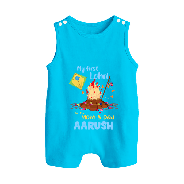 My First Lohri| Custom Romper Suit with Name - SKY BLUE - 0 - 5 Months Old (Chest 18")
