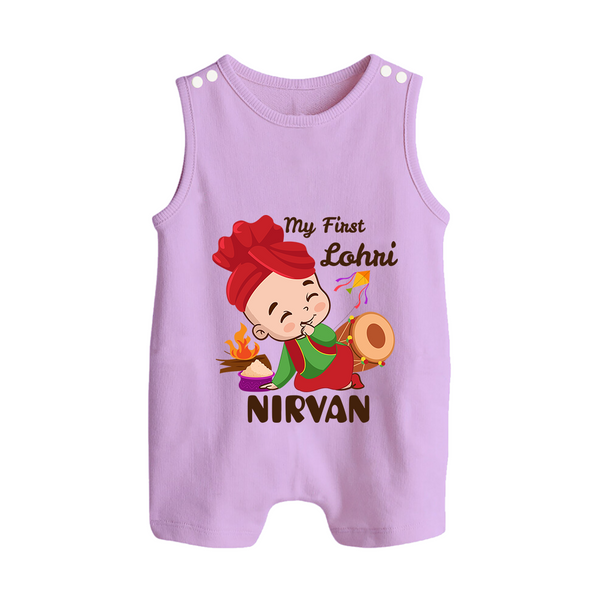 My First Lohri| Customized Romper Suit  - LILAC - 0 - 5 Months Old (Chest 18")