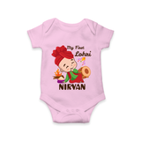 My First Lohri| Customized Romper  - BABY PINK - New Born (Chest 14")