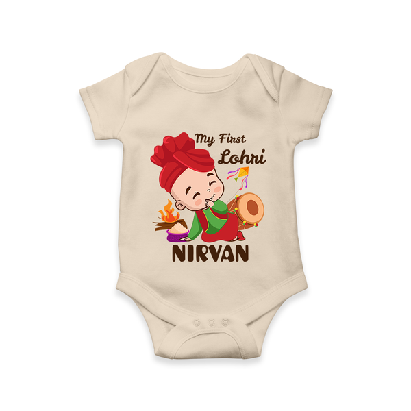 My First Lohri| Customized Romper  - IVORY - New Born (Chest 14")