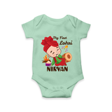 My First Lohri| Customized Romper  - MINT GREEN - New Born (Chest 14")