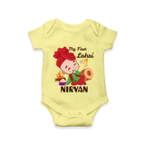 My First Lohri| Customized Romper  - PASTEL YELLOW - New Born (Chest 14")