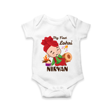 My First Lohri| Customized Romper  - WHITE - New Born (Chest 14")