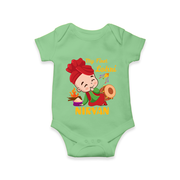 My First Lohri| Customized Romper  - GREEN - New Born (Chest 14")