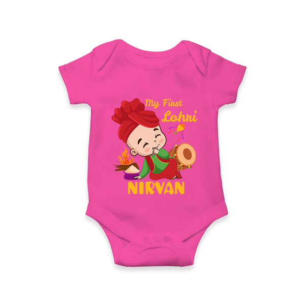 My First Lohri| Customized Romper  - HOT PINK - New Born (Chest 14")