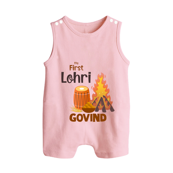 My First Lohri | Romper Suit with Name - BABY PINK - 0 - 5 Months Old (Chest 18")