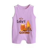 My First Lohri | Romper Suit with Name - LILAC - 0 - 5 Months Old (Chest 18")