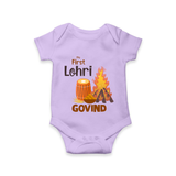 My First Lohri | Romper with Name - LILAC - New Born (Chest 14")