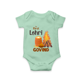 My First Lohri | Romper with Name - MINT GREEN - New Born (Chest 14")