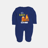 My First Lohri | Fullbody suit with Name - NAVY BLUE - New Born (Chest 7.5")