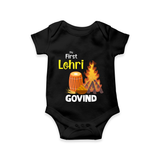 My First Lohri | Romper with Name - BLACK - New Born (Chest 14")