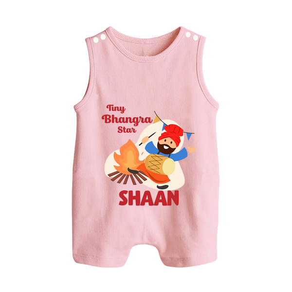 Tiny bhangra star | Personalised Romper Suit with Name - BABY PINK - 0 - 5 Months Old (Chest 18")