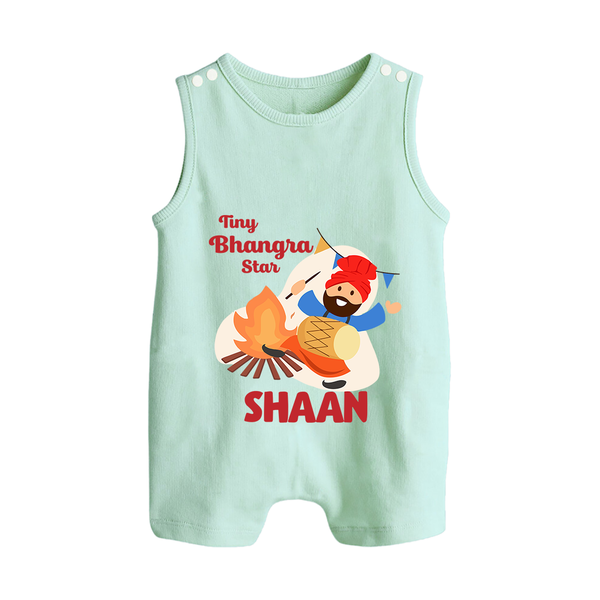 Tiny bhangra star | Personalised Romper Suit with Name - MINT GREEN - 0 - 5 Months Old (Chest 18")
