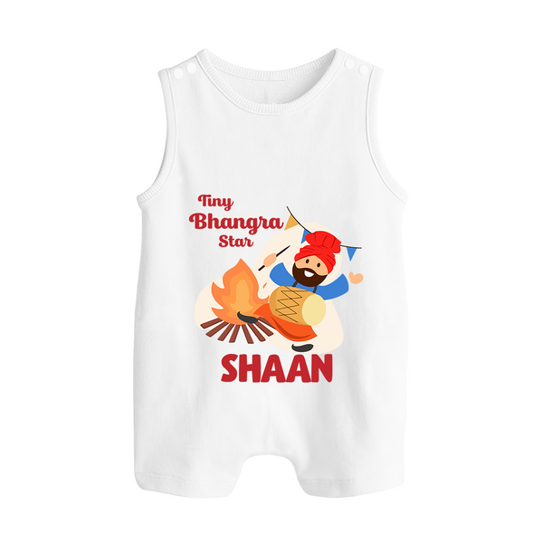 Tiny bhangra star | Personalised Romper Suit with Name - WHITE - 0 - 5 Months Old (Chest 18")