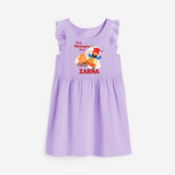Tiny bhangra star | Personalised Frock with Name - LILAC - 1 - 2 Years Old (Chest 22" , Full Length 22")