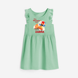Tiny bhangra star | Personalised Frock with Name - MINT GREEN - 1 - 2 Years Old (Chest 22" , Full Length 22")