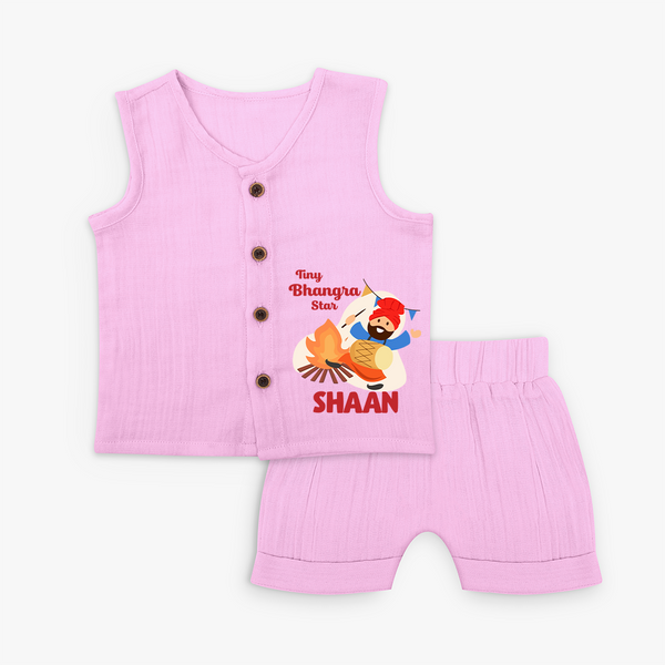 Tiny bhangra star | Personalised Jabla Set with Name - BABY PINK - 0 - 3 Months Old (Chest 9.8")