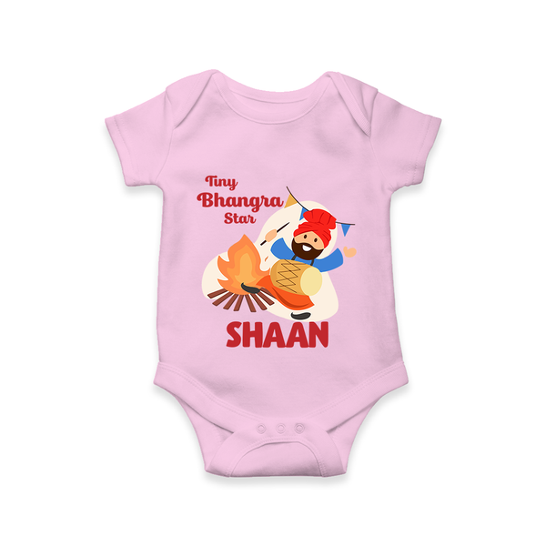 Tiny bhangra star | Personalised Romper with Name - BABY PINK - New Born (Chest 14")