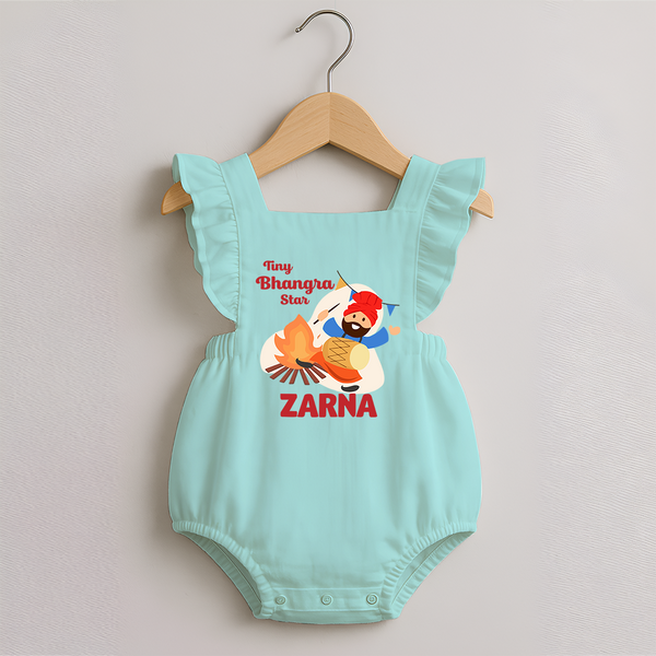 Tiny bhangra star | Personalised Romper Frock with Name - MINT GREEN - 0 - 3 Months Old (Chest 19")