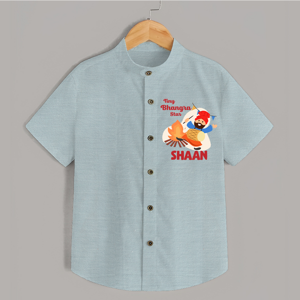 Tiny bhangra star | Personalised Shirt with Name - ARCTIC BLUE - 0 - 6 Months Old (Chest 23")