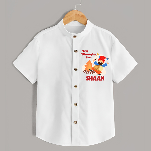 Tiny bhangra star | Personalised Shirt with Name - WHITE - 0 - 6 Months Old (Chest 23")