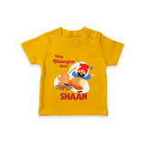 Tiny bhangra star | Personalised T-Shirt with Name - CHROME YELLOW - 0-5 Months Old (Chest 17")