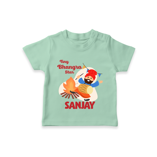 Tiny bhangra star | Personalised T-Shirt with Name - MINT GREEN - 0-5 Months Old (Chest 17")