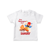 Tiny bhangra star | Personalised T-Shirt with Name - WHITE - 0-5 Months Old (Chest 17")