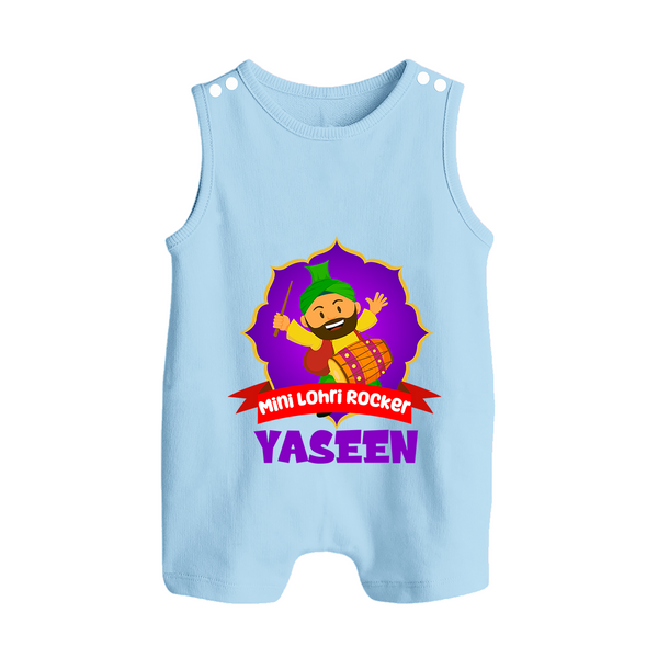 Mini Lohri Rocker | Personalised Romper Suit with Name - BABY BLUE - 0 - 5 Months Old (Chest 18")