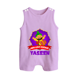 Mini Lohri Rocker | Personalised Romper Suit with Name - LILAC - 0 - 5 Months Old (Chest 18")