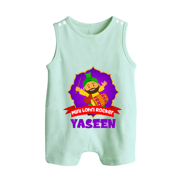 Mini Lohri Rocker | Personalised Romper Suit with Name - MINT GREEN - 0 - 5 Months Old (Chest 18")