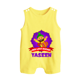 Mini Lohri Rocker | Personalised Romper Suit with Name - PASTEL YELLOW - 0 - 5 Months Old (Chest 18")