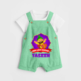 Mini Lohri Rocker | Personalised Dungaree with Name - GREEN - 0 - 5 Months Old (Chest 18")